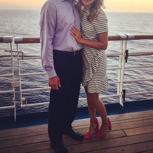 💥last chance! Navy and White Striped Dress